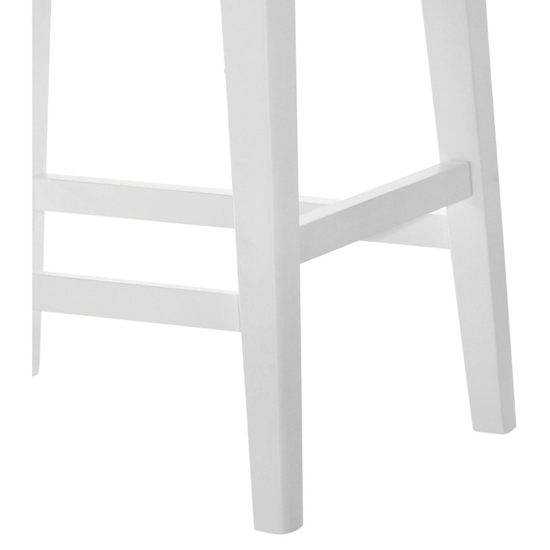 Tabouret blanc de 17 po avec repose-pieds