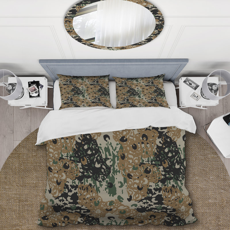 Motif de camouflage grunge - ensemble de housse de couette abstrait - microfibre de polyester