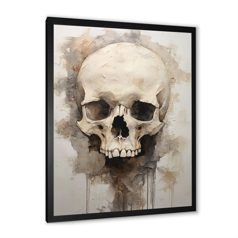 Skeletal Elegance - Skull Framed Art, Black Single Picture Framed, 44" H x 34" W x 1.5" D