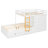 Full Size Bunk Bed with 2 Large & 5 Small Drawers, Small Wardrobe, Modern Storage Bunk Bed, MDF & Solid Wood, White-222677616