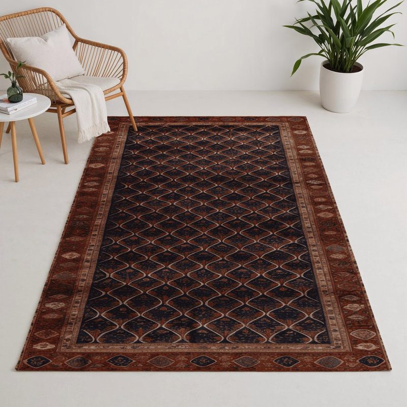 ArtDeco Brown Indoor and Outdoor Area Rug, Rectangle 5' x 7'