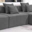 Canapé modulaire en L de 105,5 po Roomfitter, ensemble de canapé de plancher en velours côtelé minimaliste, canapé convertible en nuage pour le salon, combinaison 3 pièces, gris