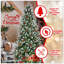 Arbre de Noël avec 2850 pointes, baies rouges et pommes de pin - branches en PE + PVC enneigées, conception à charnières pour une installation facile, support en métal robuste - Décoration d'arbre de Noël naturelle-1032835467