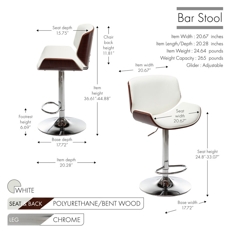 Tabouret de bar Maximo, Blanc
