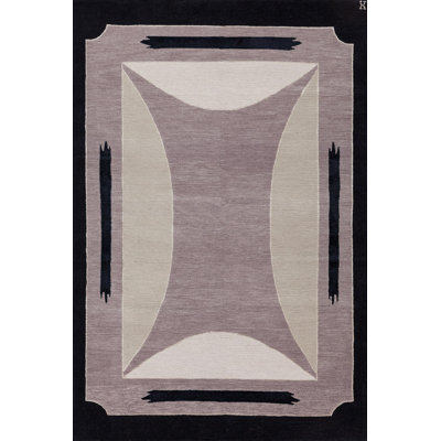 Toulon Geometric Area Rug in Lavender/Ivory/Ebony