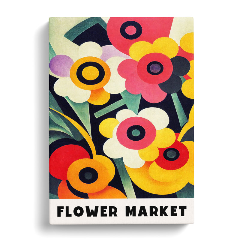 Retro Flower Market Exhibition No.12 - Wrapped Canvas Print, 76cm H x 50cm W x 3cm D