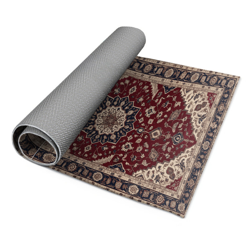 Persian Red Indoor and Outdoor Area Rug, Rectangle 2' x 3'