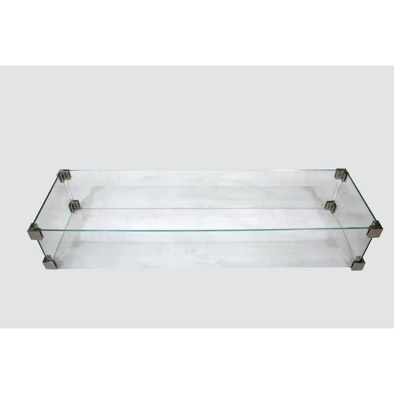 Elementi 44.3" x 14" Outdoor Rectangular Fire Pit Windscreen