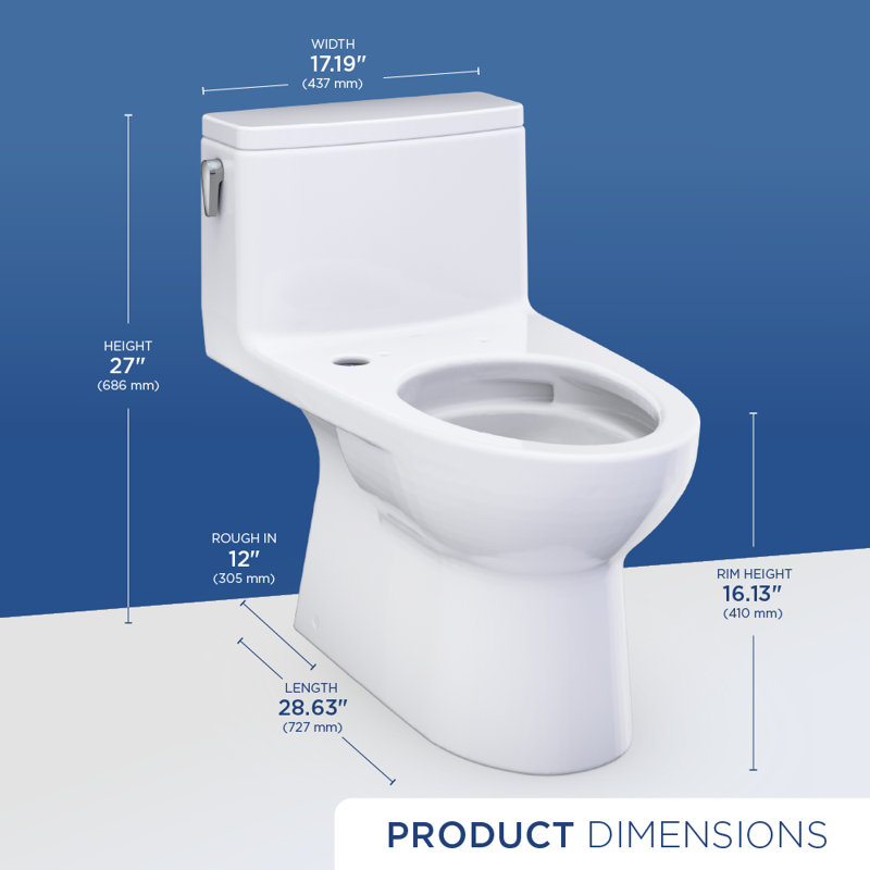 TOTO Redington One-Piece Elongated 1.28 GPF WASHLET+ and Auto Flush Ready Universal Height Toilet with CEFIONTECT, Cotton White - CST672CEFGAT40#01