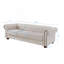 Canapé Chesterfield en tissu beige