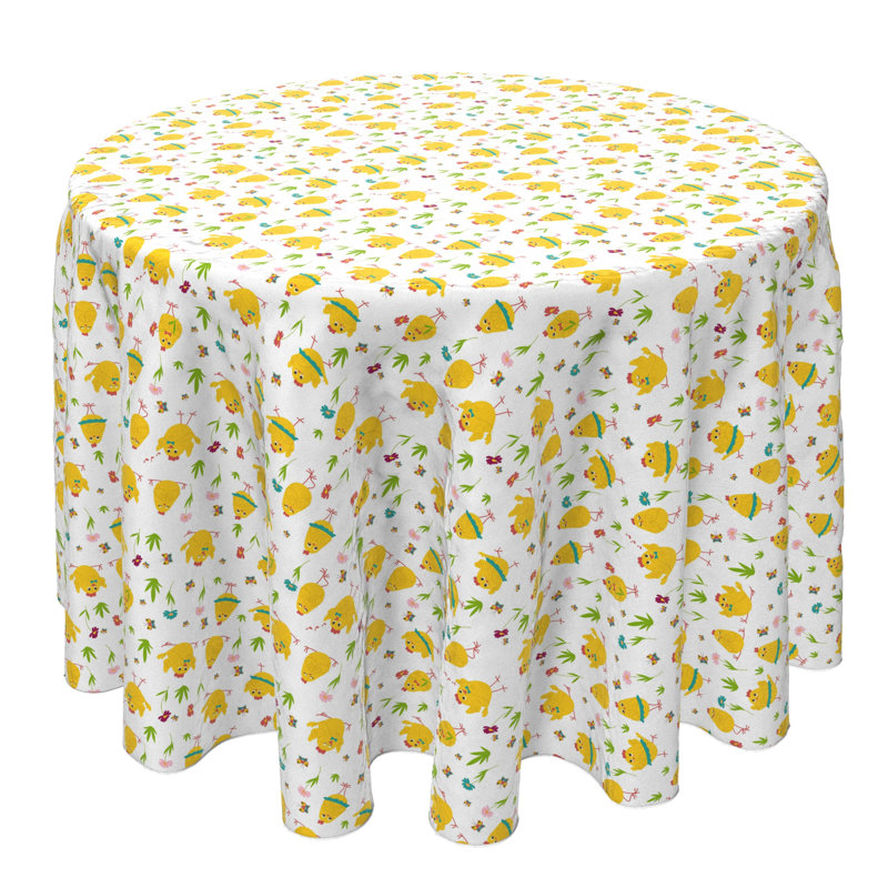 Round Cotton Twill Tablecloth