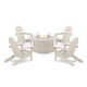 Classic Adirondack 5-Piece Conversation Set with Fire Pit Table