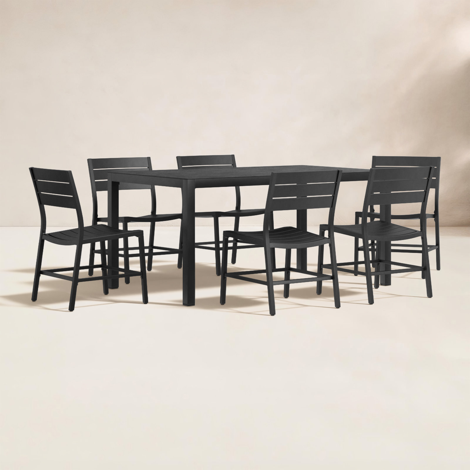 Armando 64" Patio Dining Set, Black