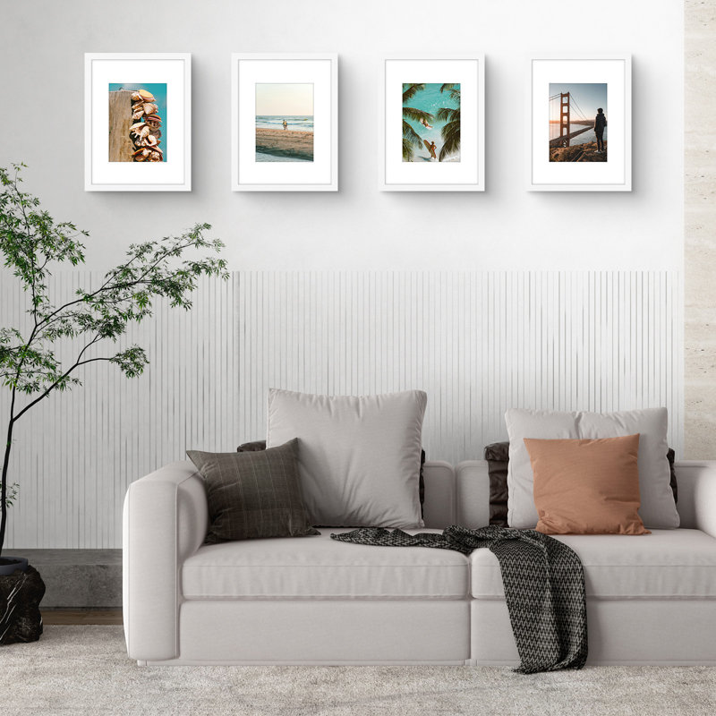 Gallery Matted Frame Set,Wall Mount Display, 12.755" H x 9.763" W x 0.708" D