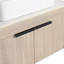 Meuble-lavabo flottant moderne avec lavabo d'art en céramique, dalle de pierre blanche, porte à fermeture en douceur et tablettes de rangement
