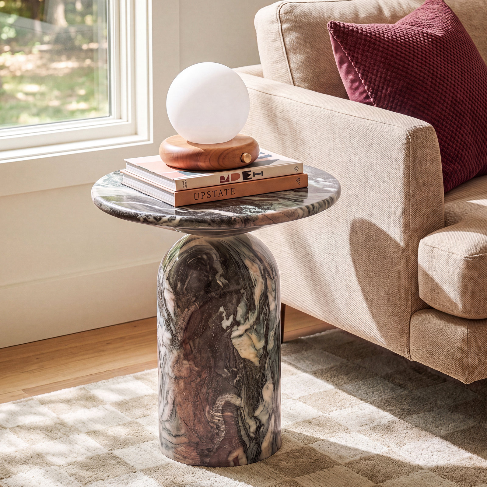 Dalissa 18" End Table, Green Marble