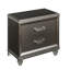 Table de chevet 2 tiroirs champagne foncé