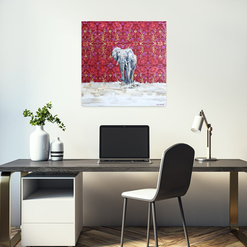 Éléphant, art contemporain de la faune, H 18 po x l 18 po