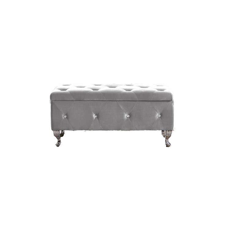 Rosdorf Park Kinisha Velvet Upholstered Storage Bench