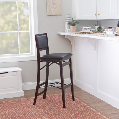 Tabouret de comptoir / de bar pliable Phaedra avec siège et dossier rembourrés