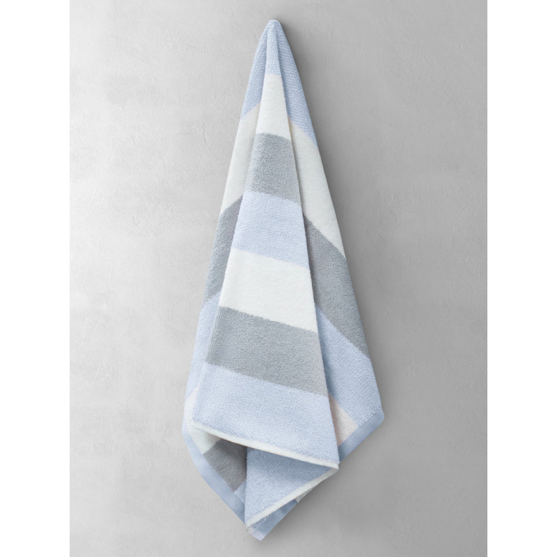 Eloy 100 Percent Cotton Stripe Bath Towel, Sky Blue