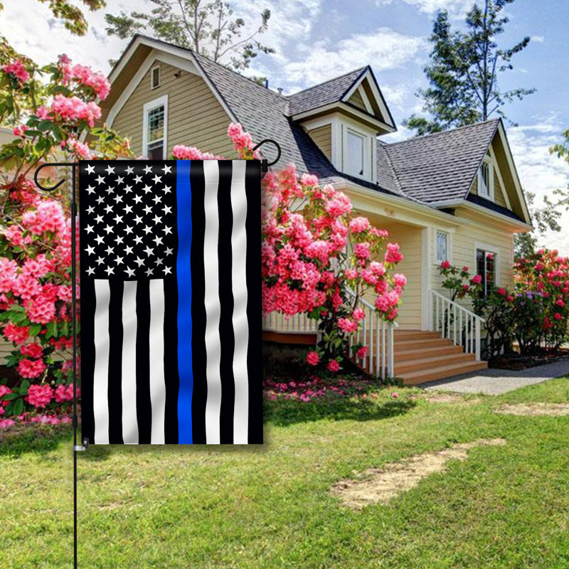 Drapeau de jardin des États-Unis - drapeau de jardin des États-Unis en polyester 18 x 12,5 po, Bleu / Noir