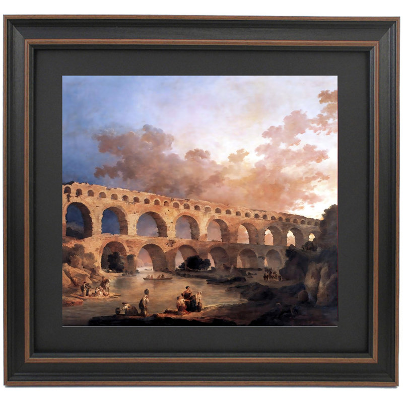 Le Pont du Gard par Hubert Robert, H 24 po x l 24 po