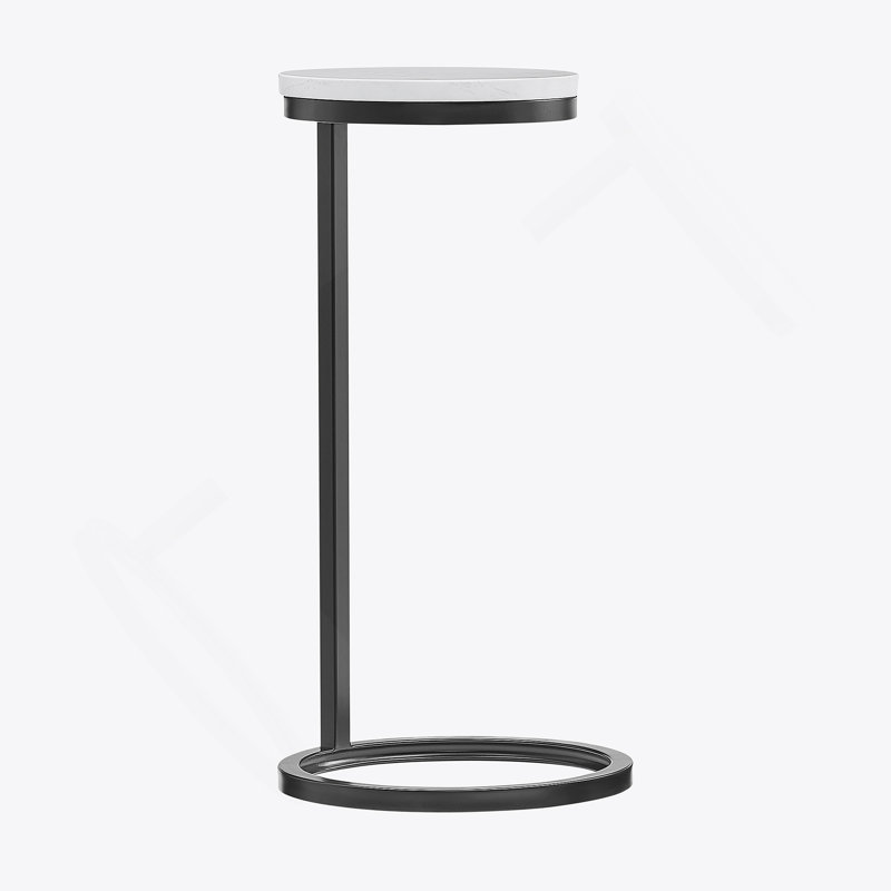 Table d'appoint ronde avec pieds en métal