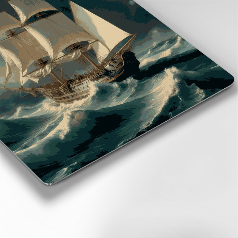 Art mural nautique moderne bleu marine, H 32 po x l 32 po