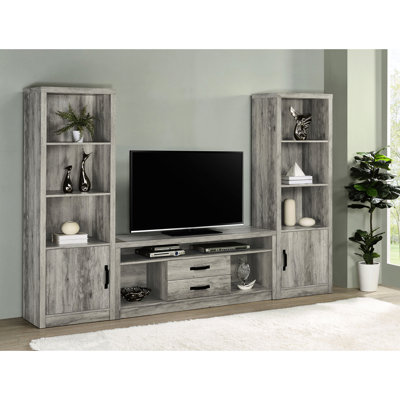 Grey Driftwood 2 - Drawer Tv Stand, Capturing Aged Wood's Natural Beauty, Dual Storage For Organization, Build, Smooth Finish, Fits Different Decor, 15.5 Inches Deep Stand Engineered Wood In Color,