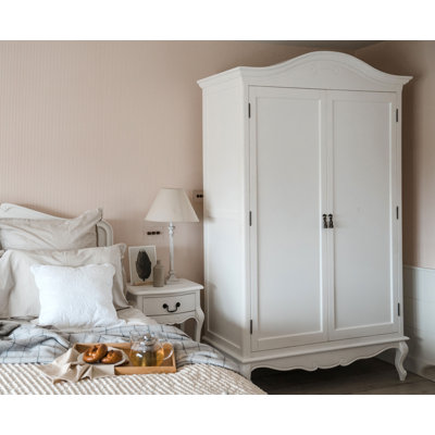 Lemaire 2 Door Solid + Manufactured Wood Wardrobe