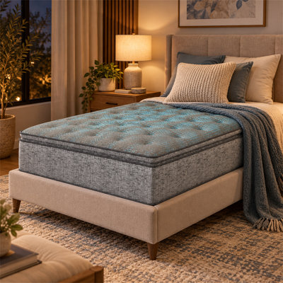 Matelas hybride moelleux de 12 po avec mousse gel rafraîchissante LUMERIS, ressorts ensachés individuellement, soutien lombaire renforcé et support de bord