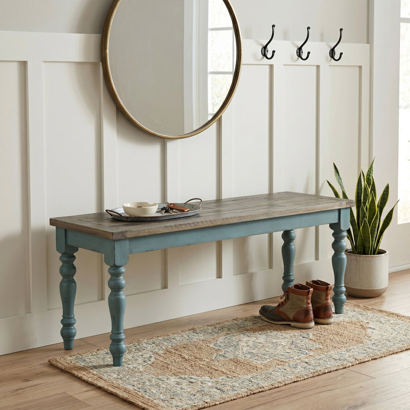 Ensemble de salle à manger Cierra, 6 (1 table + 4 chaises + banc), Bleu