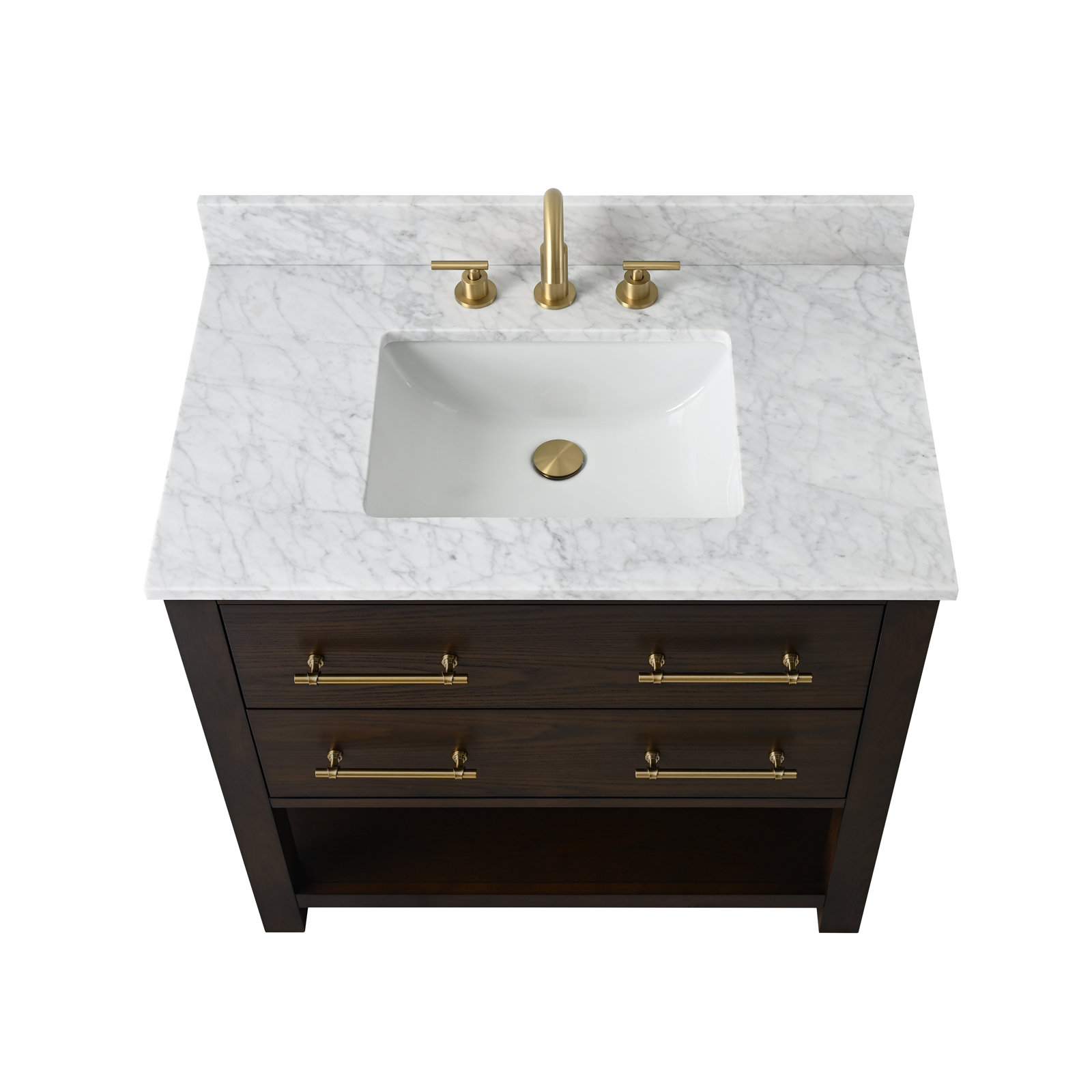 Keri 36" Single Bathroom Vanity Set, Brown Oak