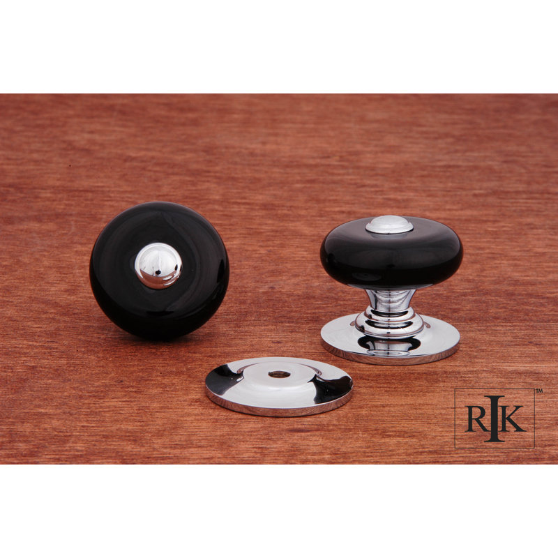 CK Series Diameter Mushroom Knob, 1.25" H x 1.25" W x 1.38" D, Black / Chrome