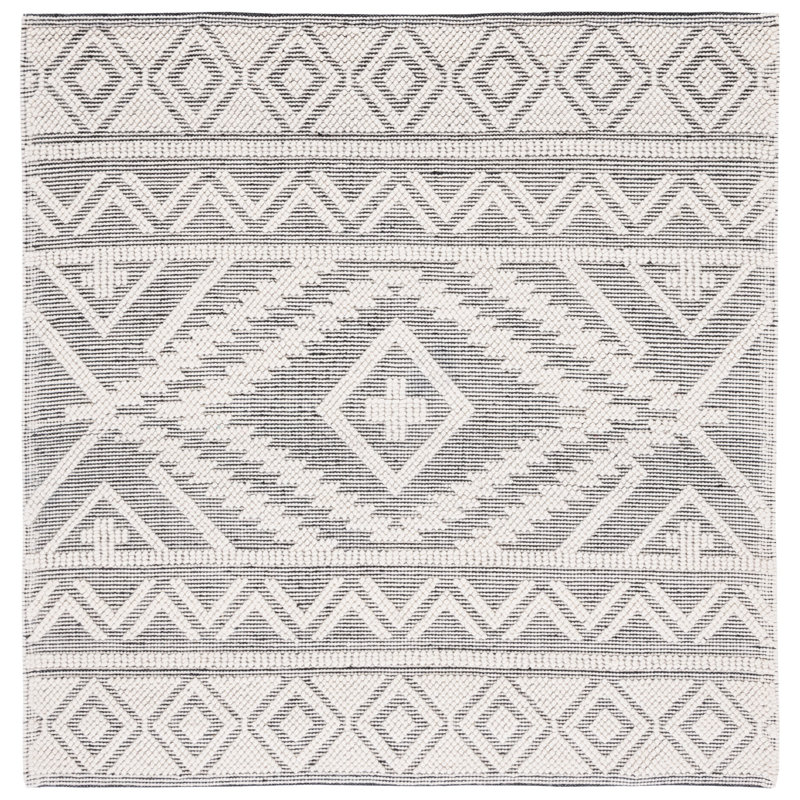 Demetra Machine Woven Flatweave Southwestern Indoor Rug, Square 6'