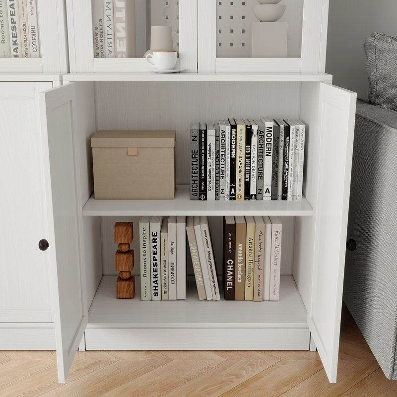 Marta 71'' H X 23.6'' W Standard Bookcase Cabinet, White