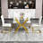 47.24" Rectangular Clear Tempered Glass Dining Table-390650267