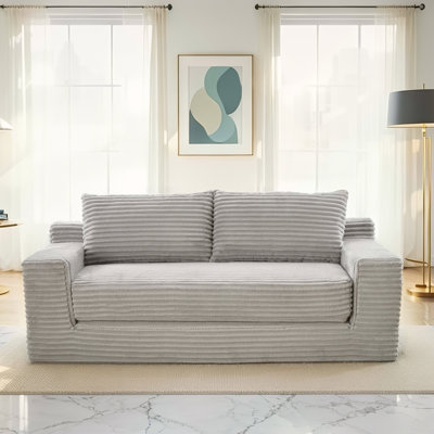 Canapé-lit convertible avec mousse à mémoire de forme et structure en acier - Sans assemblage, conception compacte pour petits espaces et utilisation polyvalente (gris)