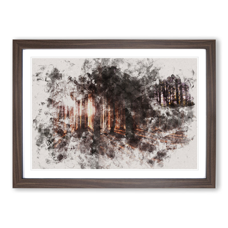Forest View Vol.2 - Picture Frame Painting, Walnut, 36cm H x 48cm W x 2cm D