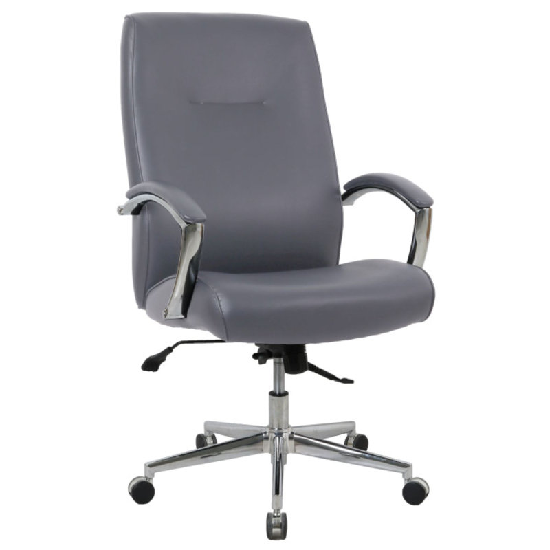 Contour Upholstered Big & Tall Office Chair - 350 lb. Weight Capacity, Commercial Quality, Grey, Gray