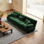 Canapé modulaire en chenille 3 places - Canapé modulaire à assise profonde pour salon confortable, vert-1707935502