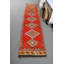 Tapis de couloir antique de style turc avec des motifs complexes pour la décoration traditionnelle rouge / vert