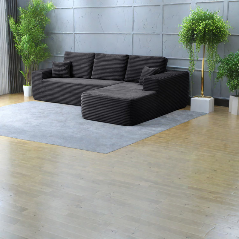 Canapé modulaire luxueux en velours côtelé moelleux, design moderne pour la maison