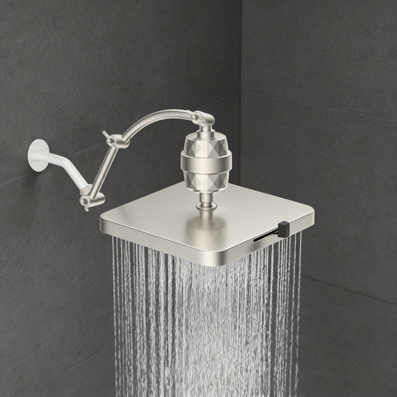 Rain Filtered Shower Head, 13'' High Pressure Rainfall,5 Modes Showerhead, With 16" Shower Head Extension Arm, Brushed Nickel