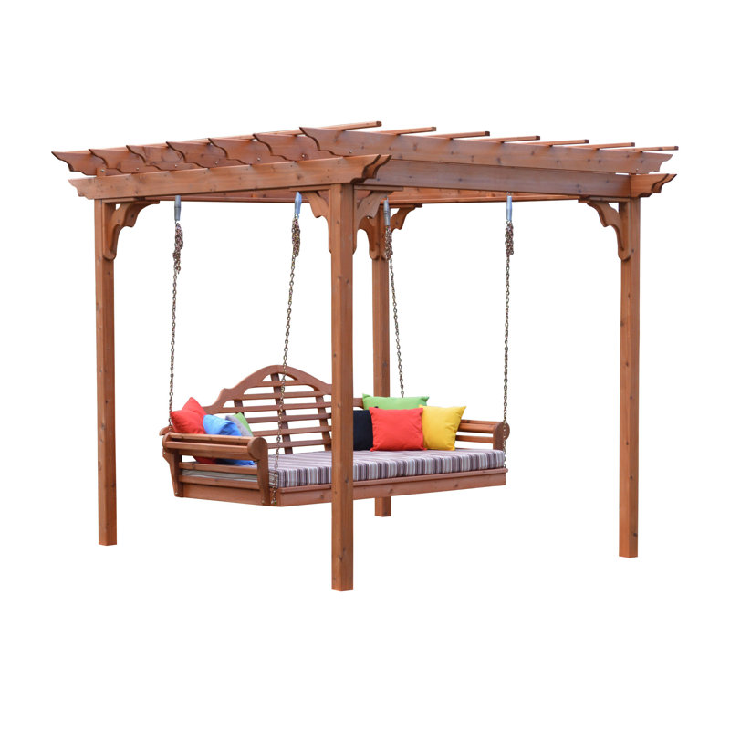 Pergola en bois massif, Teinture cèdre, L 10 pi x P 8 pi