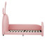 Lit plateforme tapissier simple avec tête de lit et lit rose durable-129632202