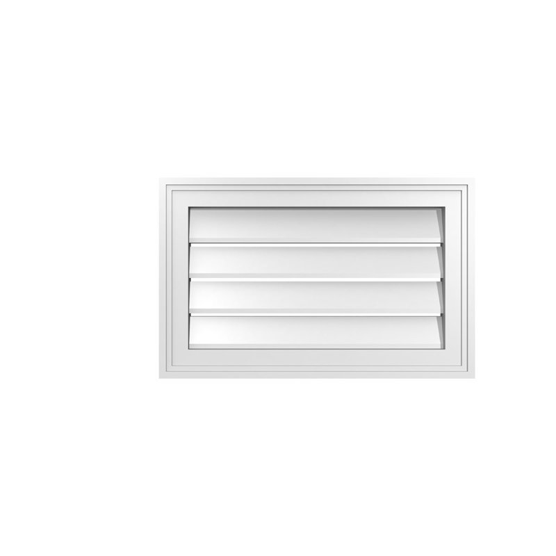 Évent à pignon fonctionnel en uréthane rectangulaire à fixation en surface, brun clair apprêté, H 14 po x l 22 po x P 1,5 po