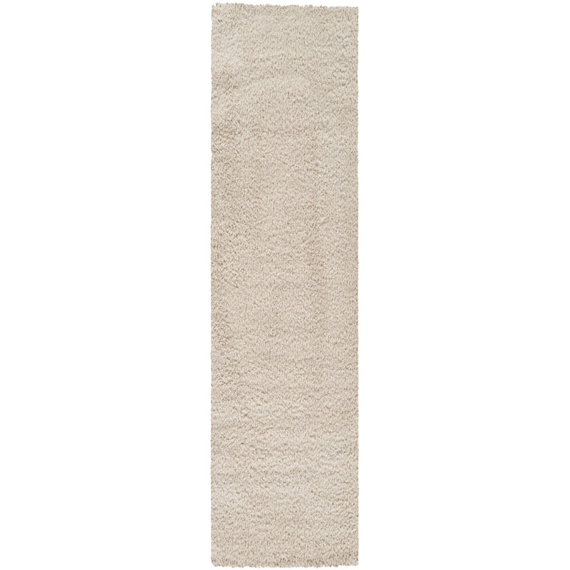 Pure Beige &  Solid Shag Modern Rug, Beige/, 2'6" x 8'0"