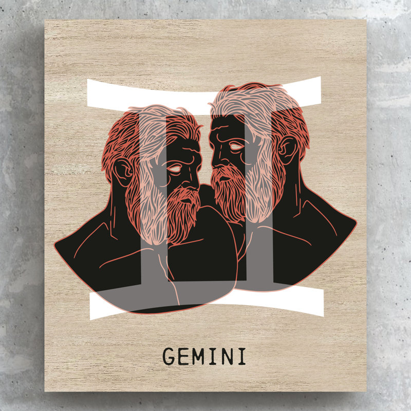 Kana Zodiac Gemini - Print on Wood
